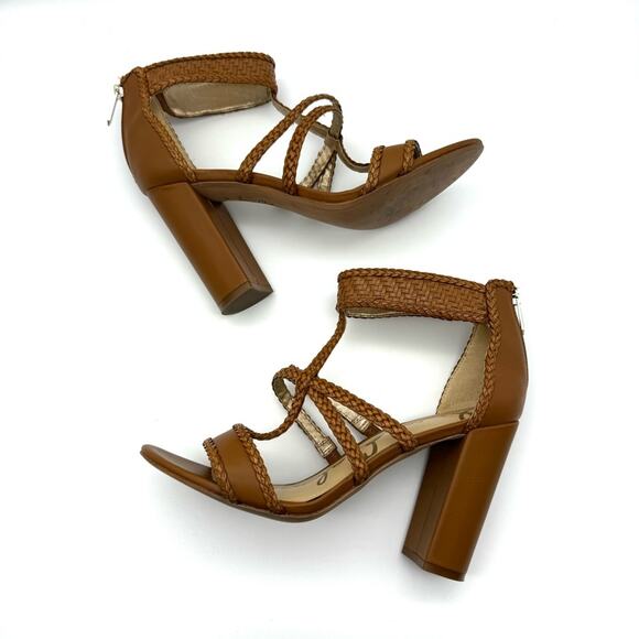Sam Edelman Yordana Heeled Sandal Saddle Brown 10 - Picture 2 of 14